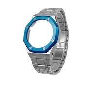 GA2100 Metal Mod Kit Compatible con Casio 2110 GMA-S2100 GM2100 Caja de acero inoxidable y correa reloj Accesorios modificación repuesto(Silver Blue Set,GMA-S2100)