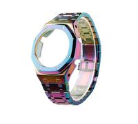 GA2100 Metal Mod Kit Compatible con Casio 2110 GMA-S2100 GM2100 Caja de acero inoxidable y correa reloj Accesorios modificación repuesto(Iridescent steel,GMA-S2100)