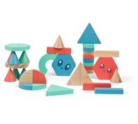 GA521 Juego de bloques de construcción de madera, 38 bloques de diferentes formas, juguete de construcción creativa para niños a partir de 3 años, promueve la motricidad y la imaginación