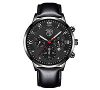 Ga900a-1a9 - Reloj de pulsera analógico de cuarzo para hombre, de cuero, para negocios, fecha, reloj casual, D, talla única