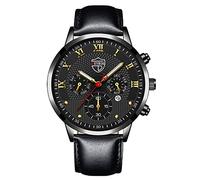 Ga900a-1a9 - Reloj de pulsera analógico de cuarzo para hombre, de cuero, para negocios, fecha, reloj casual, C, talla única