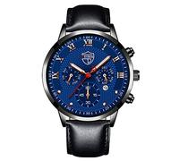 Ga900a-1a9 - Reloj de pulsera analógico de cuarzo para hombre, de cuero, para negocios, fecha, reloj casual, B, talla única