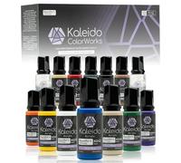 Gaahleri Kaleido Primary Matt 12-Color Set Water-Based Acrylic Airbrush Paint Kit for Scale Models, Gundam, Mecha, Cars & Miniatures - Pre-Thinned, High Gloss, Fast-Drying, with Thinner & Cleaner