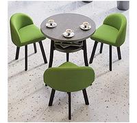GAAHRQQQ 1 mesa y 3 sillas de 60 cm/70 cm/80 cm, mesa de doble capa, balcón, dormitorio, hogar, restaurante, hotel, hospital (color: gris, tamaño: 60 cm) (verde 70 cm)