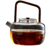GAAHRQQQ Juego de tazas de té, tazas de café, tetera de vidrio resistente al calor, pequeñas vigas de vidrio que se pueden calentar directamente por fuego, juego de taza de té y platillo de vidrio de
