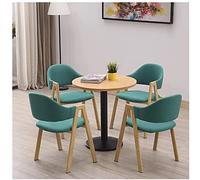 GAAHRQQQ Mesas y sillas de café para restaurantes occidentales, balcón, dormitorio, sala de estar, hotel, tienda de ropa, silla de lino de algodón (1 mesa y 4 sillas de 70 cm)