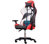 GAAHRQQQ Silla giratoria para videojuegos, barandilla elevadora, silla de carreras con respaldo alto, silla de oficina multifunción reclinable con reposacabezas y soporte lumbar (color: #1