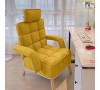 GAAHRQQQ Tumbona plegable para el hogar, dormitorio, sala de estar, sofá perezoso, chaise longue, silla nórdica para ocio, almuerzo, descanso, balcón, silla plegable (color: amarillo)
