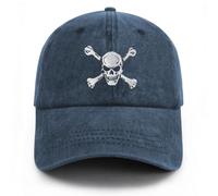 Gaakvrr Sombrero de montaña para hombres y mujeres, divertida gorra de béisbol ajustable de montaña, BLACK-skull-1-Dark Blue, Talla única