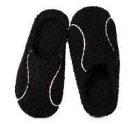 Gaatpot Zapatillas de Estar Invierno Mujer Hombre Pantuflas Peluche Cálido Comodidad Interior Slippers Forma de pelota creativa,Béisbol Negro,46/47(300)