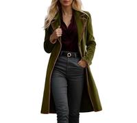 Gabardina de longitud media para mujer, abrigo de terciopelo elegante y moderno para otoño e invierno.