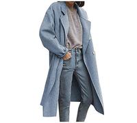 Gabardina de moda para mujer, chaqueta cortavientos, abrigo ligero de doble botonadura, chaqueta de senderismo para mujer, azul, S