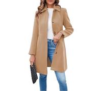 Gabardina De Mujer Prenda De Abrigo De Invierno Cuello Peter Pan Abrigo Hasta La Mitad Del Muslo Chaquetas Gabardina De Invierno De Una Sola Botonadura para Mujer Abrigo De Lana Totalmente Forrado E