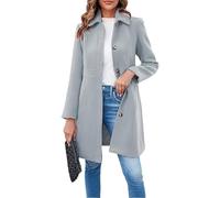 Gabardina De Mujer Prenda De Abrigo De Invierno Cuello Peter Pan Abrigo Hasta La Mitad Del Muslo Chaquetas Gabardina De Invierno De Una Sola Botonadura para Mujer Abrigo De Lana Totalmente Forrado E