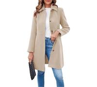 Gabardina De Mujer Prenda De Abrigo De Invierno Cuello Peter Pan Abrigo Hasta La Mitad Del Muslo Chaquetas Gabardina De Invierno De Una Sola Botonadura para Mujer Abrigo De Lana Totalmente Forrado E