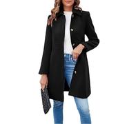 Gabardina De Mujer Prenda De Abrigo De Invierno Cuello Peter Pan Abrigo Hasta La Mitad Del Muslo Chaquetas Gabardina De Invierno De Una Sola Botonadura para Mujer Abrigo De Lana Totalmente Forrado E