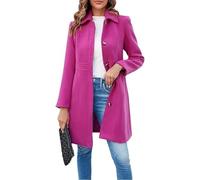 Gabardina De Mujer Prenda De Abrigo De Invierno Cuello Peter Pan Abrigo Hasta La Mitad Del Muslo Chaquetas Gabardina De Invierno De Una Sola Botonadura para Mujer Abrigo De Lana Totalmente Forrado E