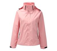 Gabardina forrada de talla grande desmontable, dos gabardinas impermeables para exteriores, para montañismo, rosa, M
