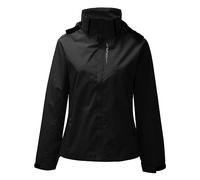 Gabardina forrada de talla grande desmontable, dos gabardinas impermeables para exteriores, para montañismo, Negro, L