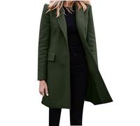 Gabardina larga casual para mujer, chaquetas negras elegantes, abrigos de invierno, Ejercito Verde, 4XL