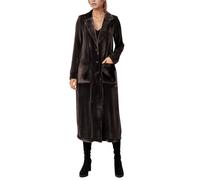 Gabardina Mujer Clásica Botonadura Cortavientos Primavera Chaqueta Antiviento Elegante anorak largo de terciopelo con capucha abrigo exterior para temporada otoño invierno prenda versátil ocasiones