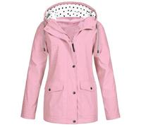 Gabardina Mujer Impermeable Chubasquero Abrigo de Invierno Para Trench Chaquetas Cazadora Larga Running Abrigos Largo Talla Grande Chaqueta Moto Deporte Deportivas Rosa 5XL