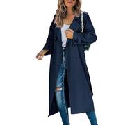 Gabardina Mujer Larga Abrigo Trench Chaqueta Cortavientos Gabardinas de Mujer Primavera Trenchcoat Trench Coat Women Abrigo Gabardina Cazadora Chaquetas Cortavientos Mujeres Tallas Grandes Marina XL