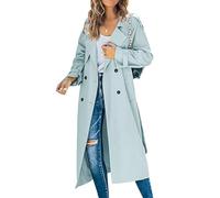 Gabardina Mujer Larga Abrigo Trench Chaqueta Cortavientos Gabardinas de Mujer Primavera Trenchcoat Trench Coat Women Abrigo Gabardina Cazadora Chaquetas Cortavientos Mujeres Tallas Grandes Azul 3XL