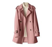 Gabardina Mujer Larga Abrigo Trench Chaqueta Cortavientos Gabardinas de Mujer Primavera Trenchcoat Trench Coat Women Talla Grande Abrigo Gabardina Oversize Cazadora Cortavientos Mujeres Largo Rosa 3XL