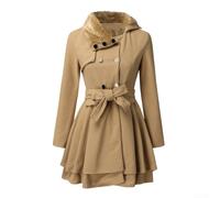 Gabardina para estilo para inglés Larga para e Invierno Gabardina(Camel 2XL)