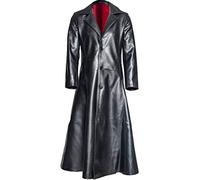 Gabardina para Hombre Abrigo de Cuero de Moda Negro de Manga Larga Abrigo gótico de Piel sintética Chaquetas Motera con Solapa de Moda Retro Abrigo Largo Chaqueta de Cuero sintético Talla Grande