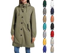 Gabardinas Ligera para Mujer Larga Elegante Chaqueta Entretiempo Chaquetas Rompevientos con Capucha Holgada Cómoda Transpirable Parka Cortavientos para Exteriore Abrigo Gabardina Casual Talla grande