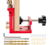 Gabarit de Perçage pour Trous de Poche, Pocket Hole Jig pour l'ébénisterie avec 2 forets Adapté au Travail du Bois et à la Fabrication de Meubles