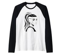 Gabber Chica Hardcore Rave Estética Audaz Estilo Subterráneo Camiseta Manga Raglan