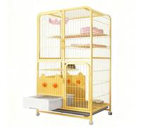 Gabbia per Gatti da Interno Recinto per Gatti in Metallo con Lettiera, Piattaforme e Amaca, Casa Robusta per 1-2 Gatti e Piccoli Animali, con Ruote(XL)