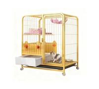 Gabbia per Gatti da Interno Recinto per Gatti in Metallo con Lettiera, Piattaforme e Amaca, Casa Robusta per 1-2 Gatti e Piccoli Animali, con Ruote(S)