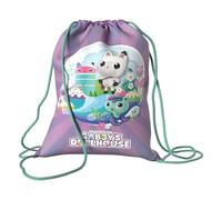 Gabby- Mochila Saco, Mochila con Cuerdas, Preescolar, Complementos, Color Morado, Producto Oficial (CyP Brands)