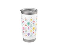 Gabby’s Dollhouse Floral Cat Tile All Over Print Vaso térmico de acero inoxidable de doble pared