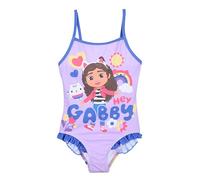 Gabby's Doll House Bañador para Niña, Diseño Gabby Bañador de una Pieza, Natación Infantil, Talla 3 Años | Azul