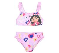 Gabby's Doll House Bikini para Niña, Bañador de Dos Piezas Verano Infantil, Talla 4 Años | Rosa