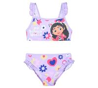 Gabby's Doll House Bikini para Niña, Bañador de Dos Piezas Verano Infantil, Talla 8 Años | Lila