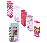 Gabby's Doll House Calcetines Niña, Diseño Pandy Paws y Kitty Fairy Calcetines Altos, Set de 5 Calcetines Regalo para Niñas, Talla EU 23/26