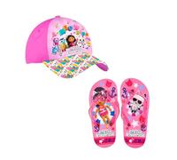 Gabby's Doll House Gorra y Chanclas para Niñas, Casa Muñecas Gabby Gorra de Beisbol Set Verano Niñas | Talla EU 25/26