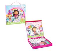 Gabby's Doll House Juego de Papelería, Incluye Cuaderno 5 Rotuladores Pegatinas Muñecas Recortadas, Regalo Set de Papeleria para Niñas
