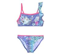 Gabby's Dollhouse Bikini de dos piezas para niñas, traje de baño con estampado de sirena y gato, turquesa, 4 años