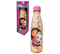 Gabby's Dollhouse - Botella isotérmica (500 ml, acero inoxidable, con tapón desenroscable para niñas y niñas)