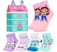 Gabby's Dollhouse Calcetines Niña, Pack 5 Pares, Calcetines Divertidos Colores para Niñas y Bebé, Regalo Original para Fans (23/25 EU, Multi)