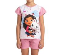 Gabby's Dollhouse Camiseta y Pantalón Corto para Niña, Pijama Conjunto 2 Piezas para Niñas, Incluye Caja de Regalo, Talla 4 Años | Rosa