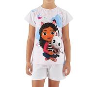 Gabby's Dollhouse Camiseta y Pantalón Corto para Niña, Pijama Conjunto 2 Piezas para Niñas, Incluye Caja de Regalo, Talla 3 Años | Blanco