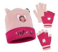 Gabby's Dollhouse Conjunto de Gorro y Guantes de Invierno para Niñas (Rosa)